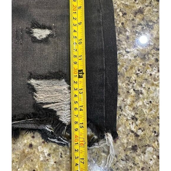 We the Free Distressed Denim Mini Black Jean Destroyed Skirt Free People Size 30 - Picture 8 of 11